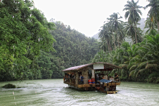 A floating restaurant along the river