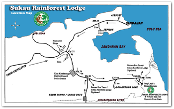 Map of Sukau Rainforest Lodge