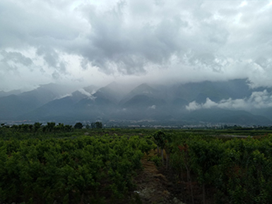 View of the Jade Stone Mountains from the back of Baisha