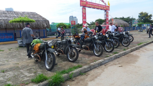 Allan Nash and Tommy Soderstrom in Vietnam in preparation for the ride, with bikes more basic than the BMW 1200 GS they will use in Australia