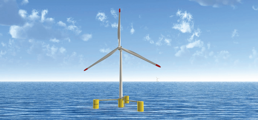 Each 250m high, 12,000 tonne turbine uses three mooring lines attached firmly to anchors on the seabed, yet floats freely.
