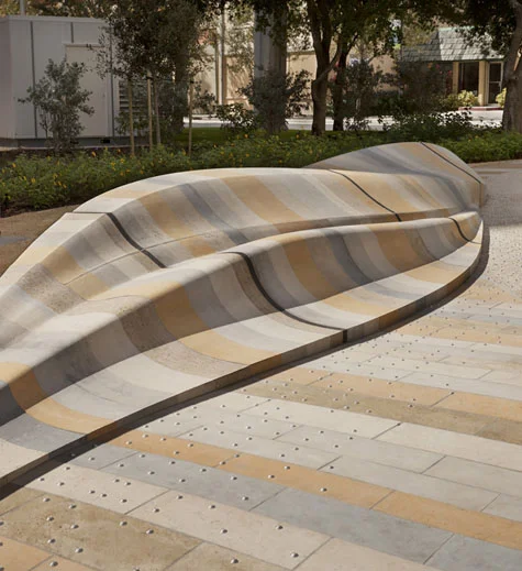 Innovative material and design are key Kim hallmarks, as here at the Alexander Art Plaza. Courtesy Mikyoung Kim Design