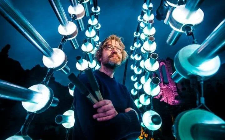 Michael Davis experiments with materials that are bio-based and reuseable metal in Illumaphonium. Courtesy of Press Association 2017
