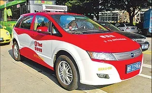 Petrol taxis are due to be phased out in favour of electric ones in the next two years. Courtesy China Org