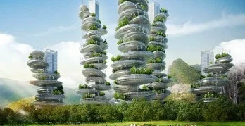 Shenzhen has ambitious plans for its Green Buildings projects, like this Vertical Farm. Courtesy Vincent Callebaut.