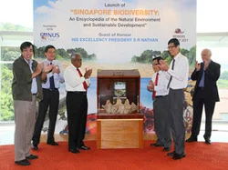The official launch of the Encyclopedia with Guest of Honour President S. R. Nathan.