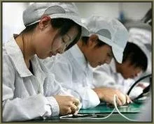 Electronics workers in China often work long hours with very little holiday or spare time