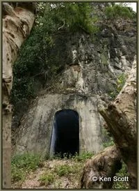 The caves were only accessible through strengthened doorways like this one