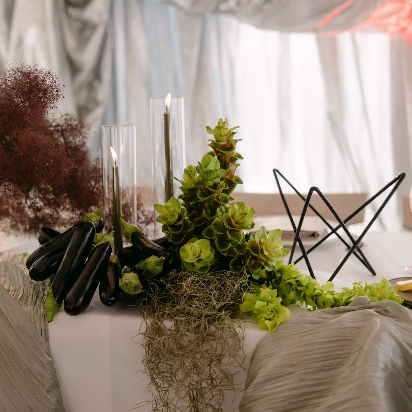 PART TWO: The Party 🥂 

Jenny &amp; Zacch wanted something different&hellip;a reception that felt sculptural, playful, and elevated.

So we set about transforming 12-Micron Barangaroo  space into a living gallery of luxe botanicals: avant-garde, moo