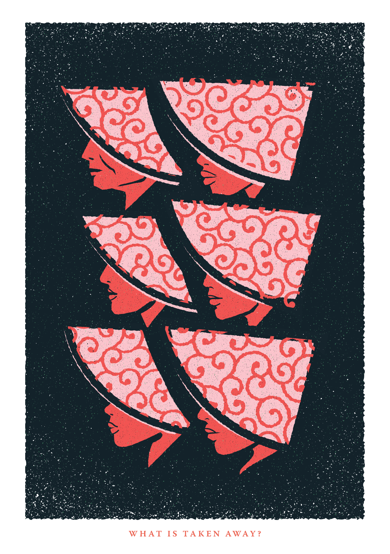 Culture House Sunderland, final literary artwork: red bonnets on a dark background.