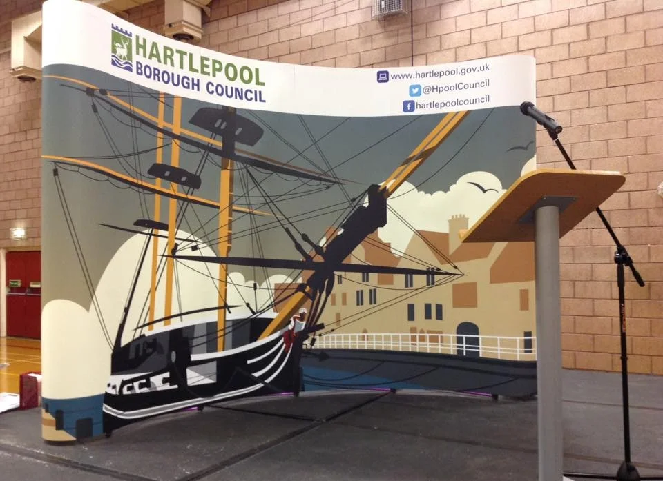 The artwork was also used as the backdrop for the general election in June 2017