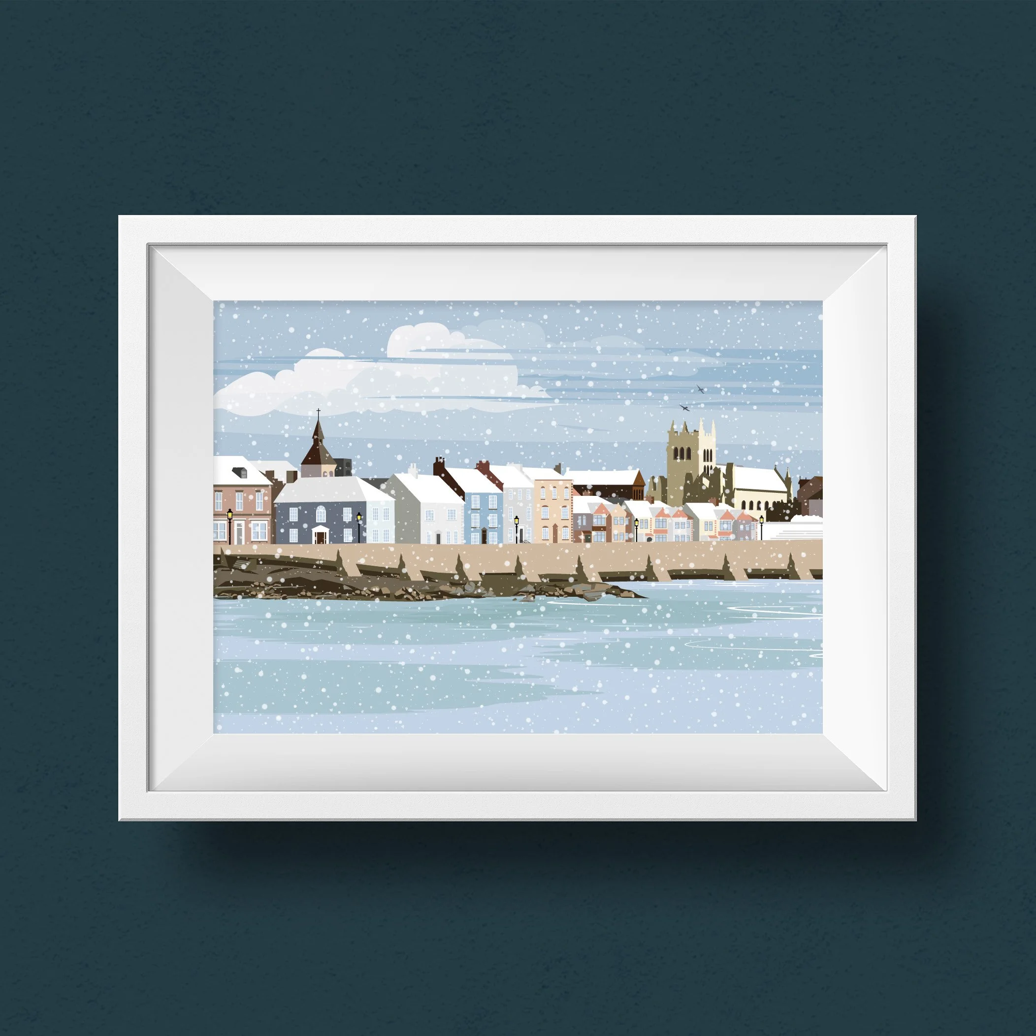 Hartlepool Headland Winter Art Print