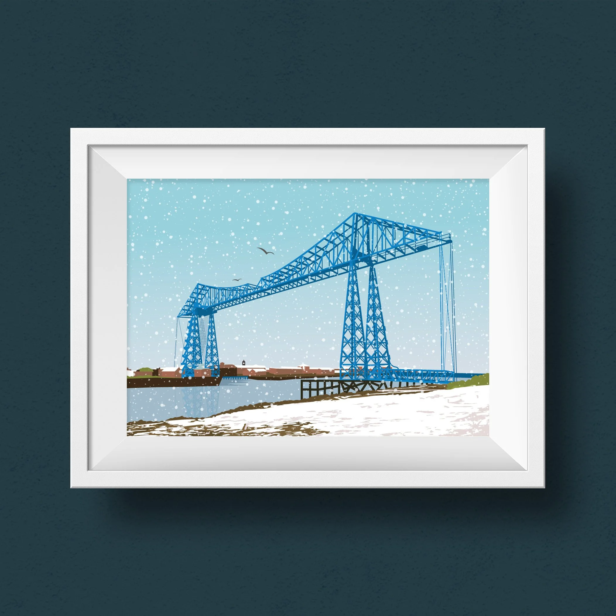Middlesbrough Transporter Bridge Winter Art Print