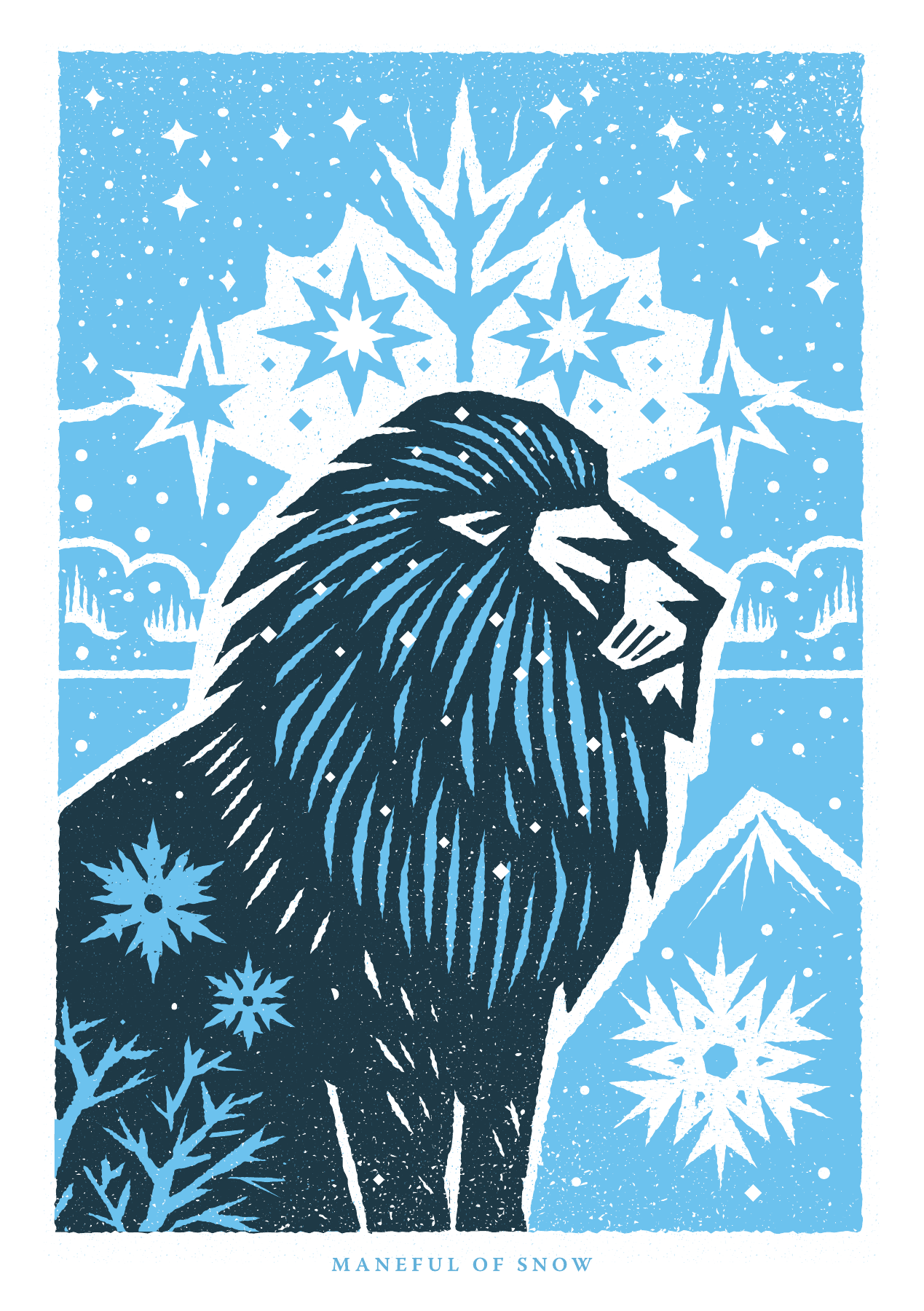Culture House Sunderland, final literary artwork: a lion beneath a crown of ice.