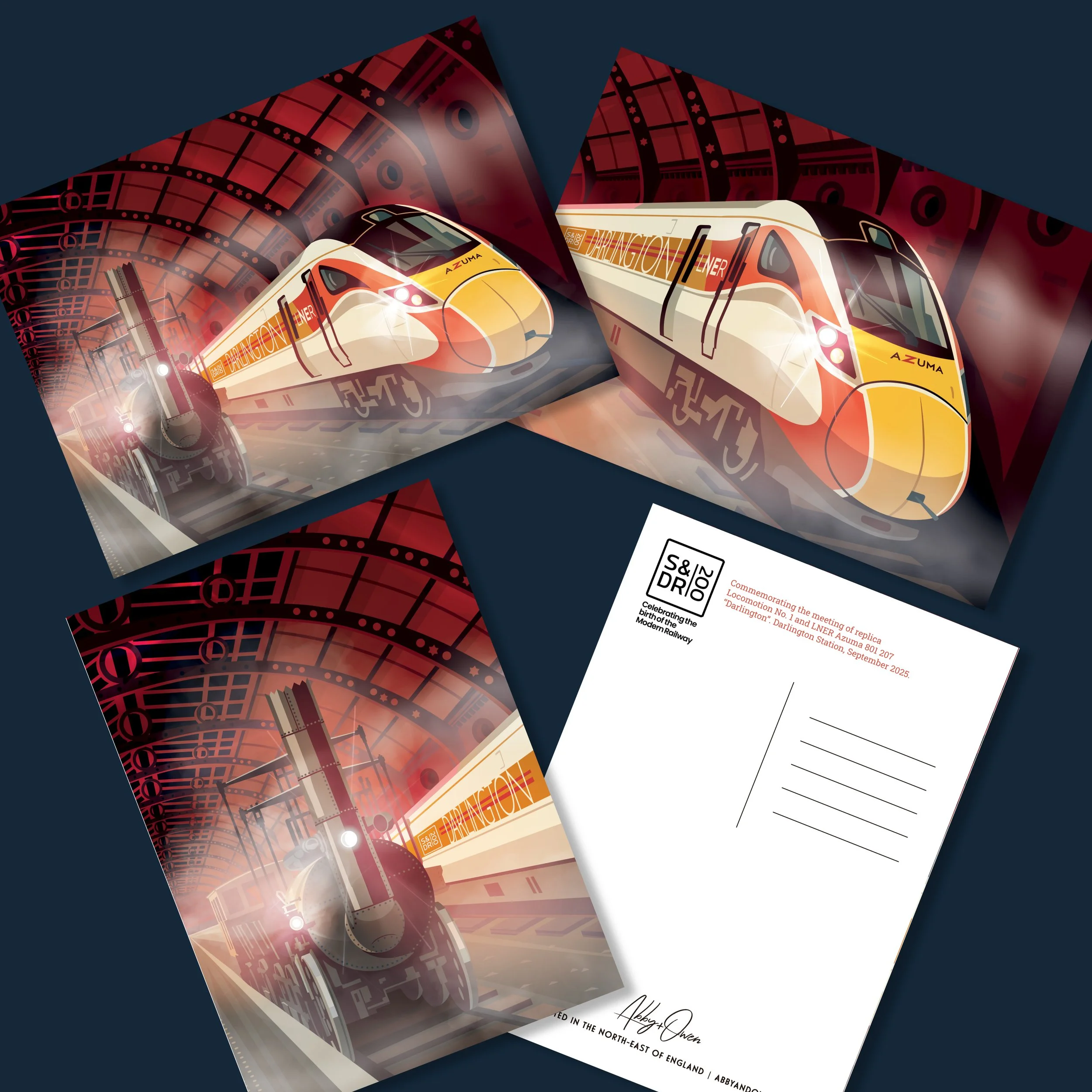 S&DR200 - LNER Azuma "Darlington" x Locomotion No.1 Postcards