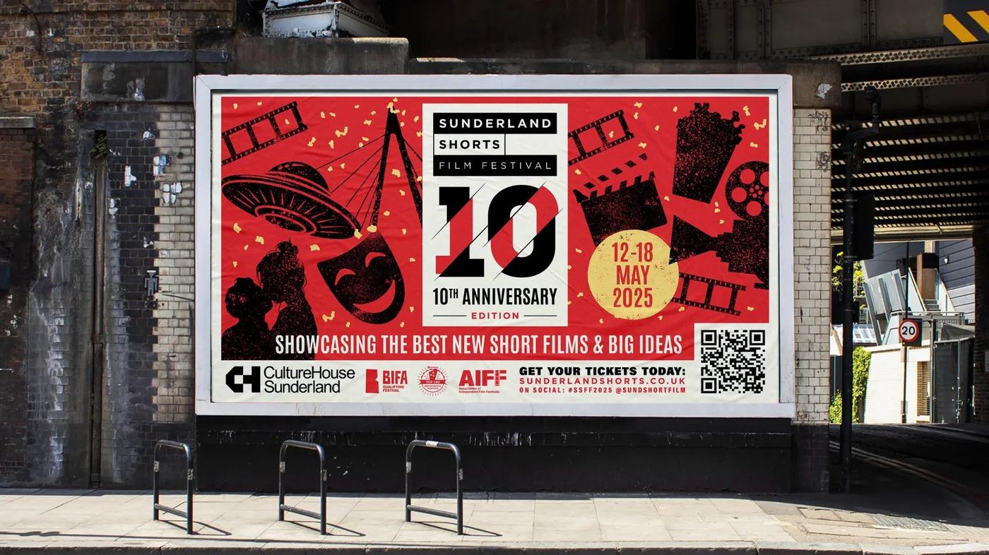Sunderland Shorts Film Festival, billboard mockup.