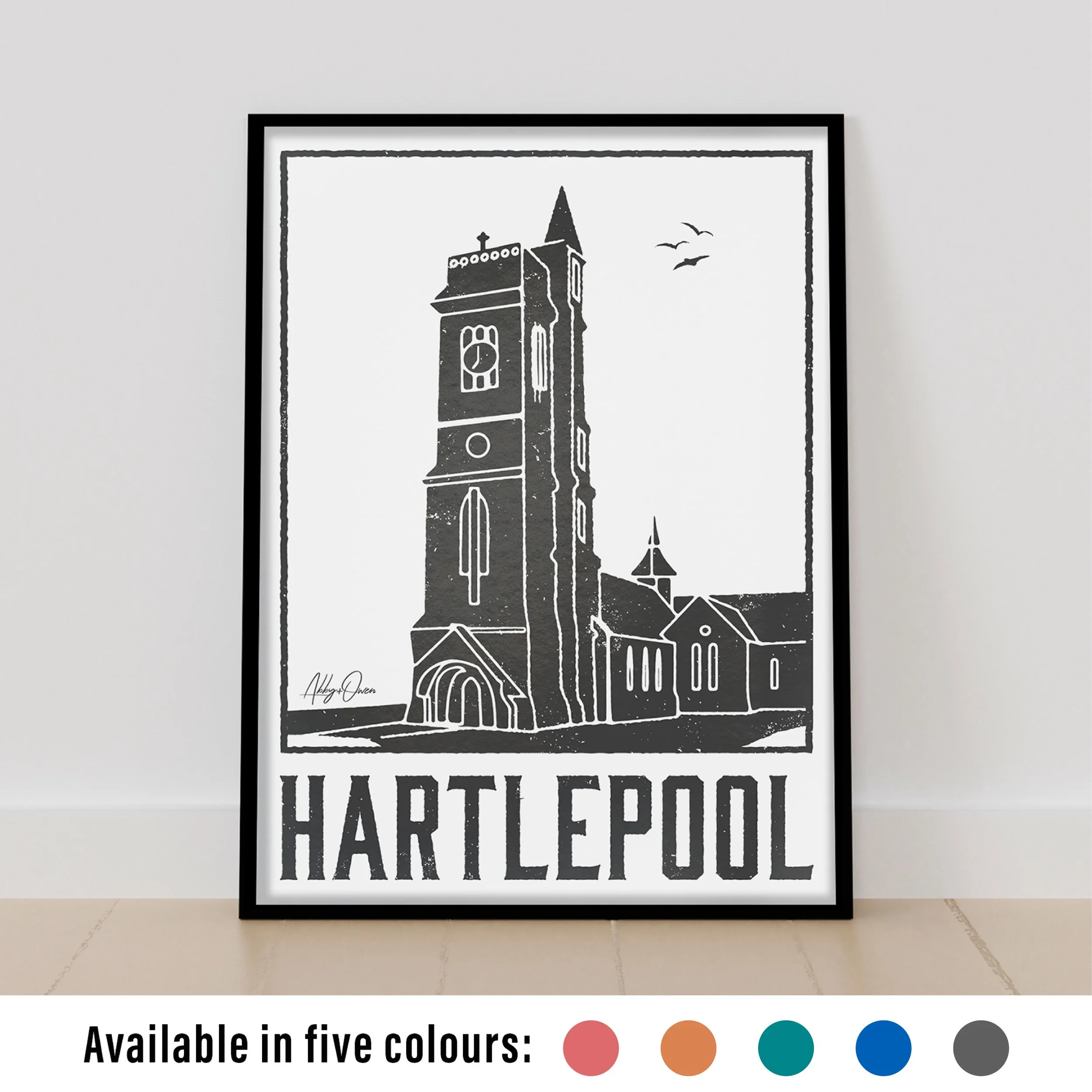 Hartlepool Minimalist Single-Colour Art Print