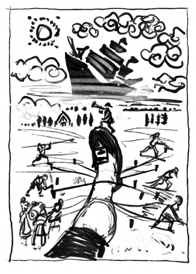 Culture House Sunderland, early Gulliver thumbnail sketch.