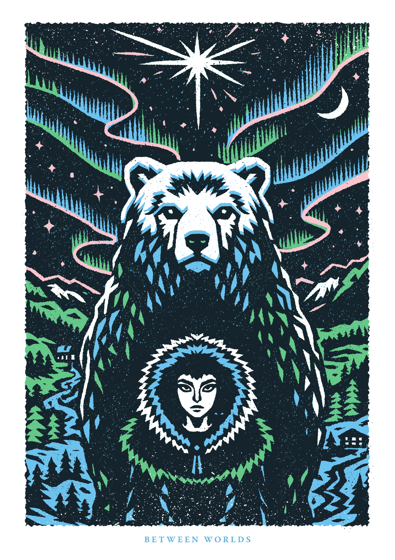 Culture House Sunderland, final literary artwork: a bear beneath the northern lights.