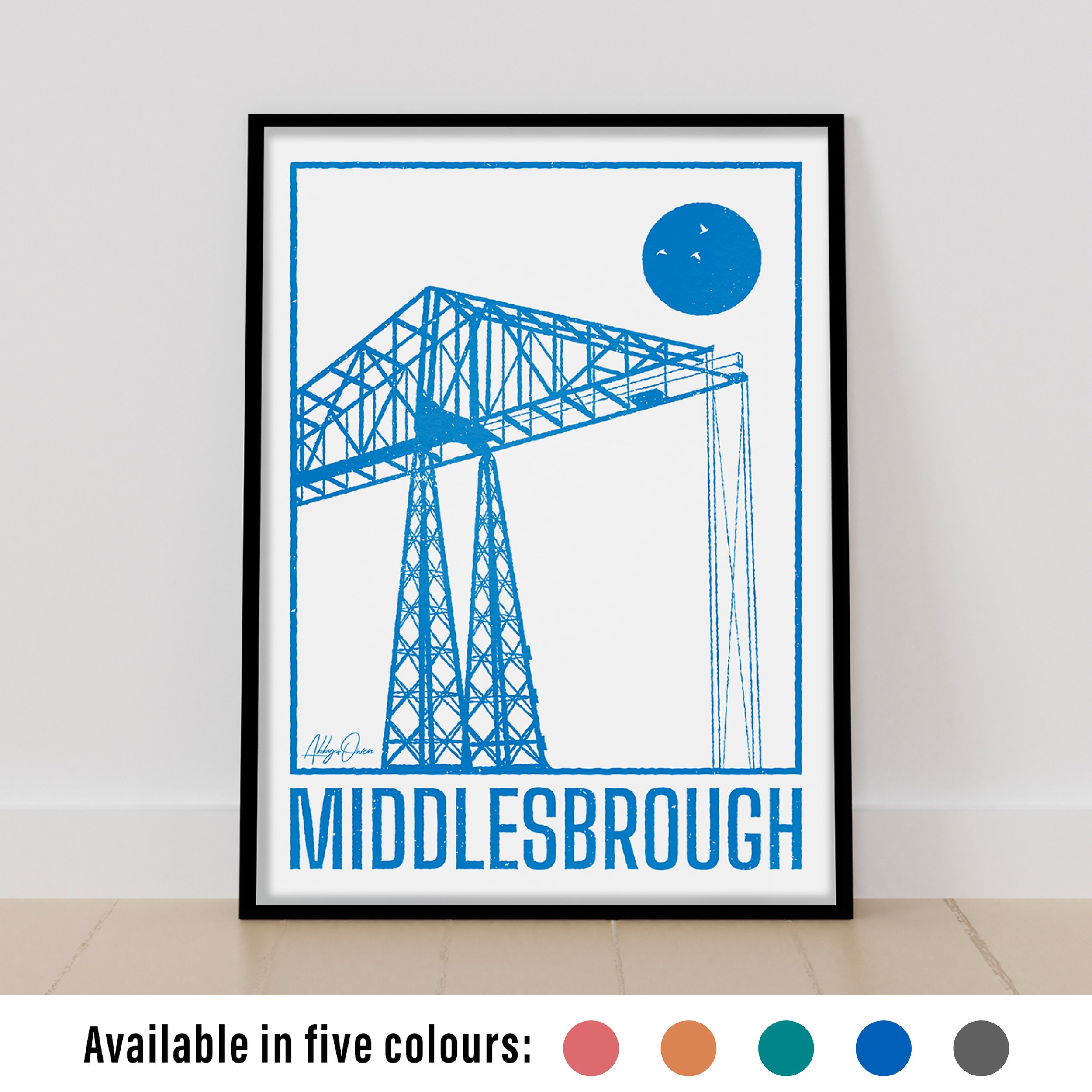 Middlesbrough Minimalist Single-Colour Art Print