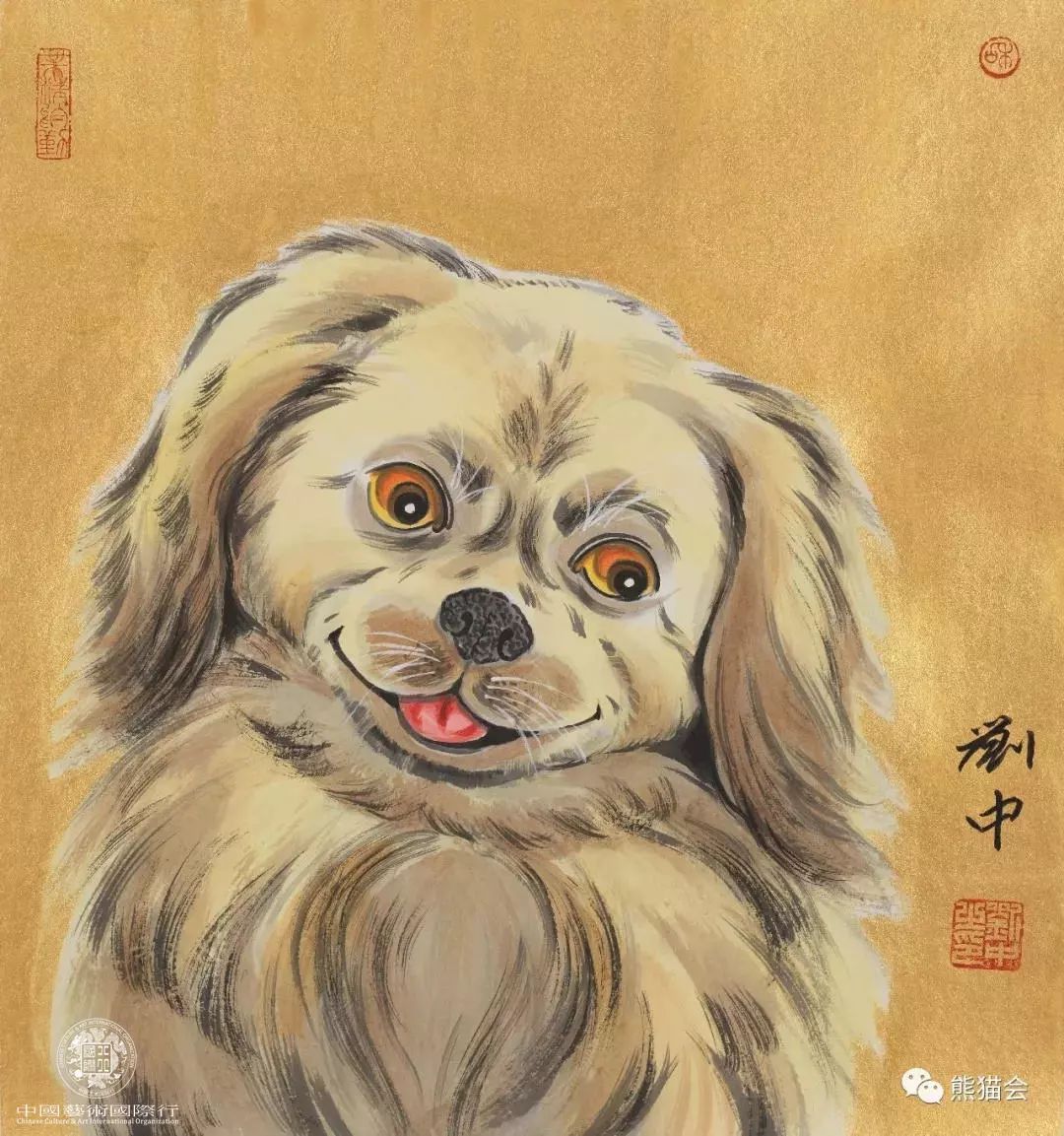 ▲ 国画《旺财》五 46*46cm 2017年作