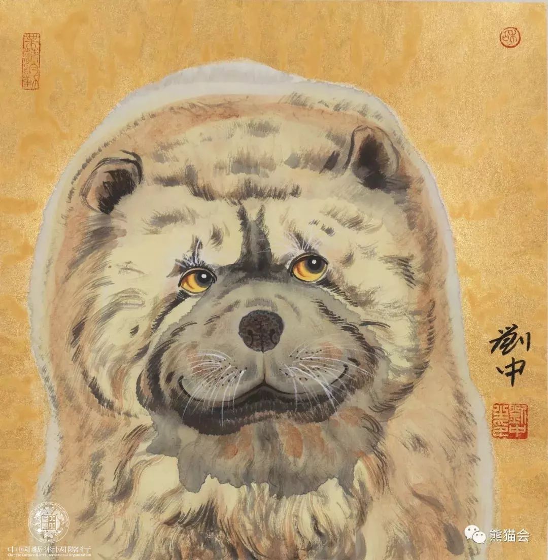 ▲ 国画《旺财》六 46*46cm 2017年作