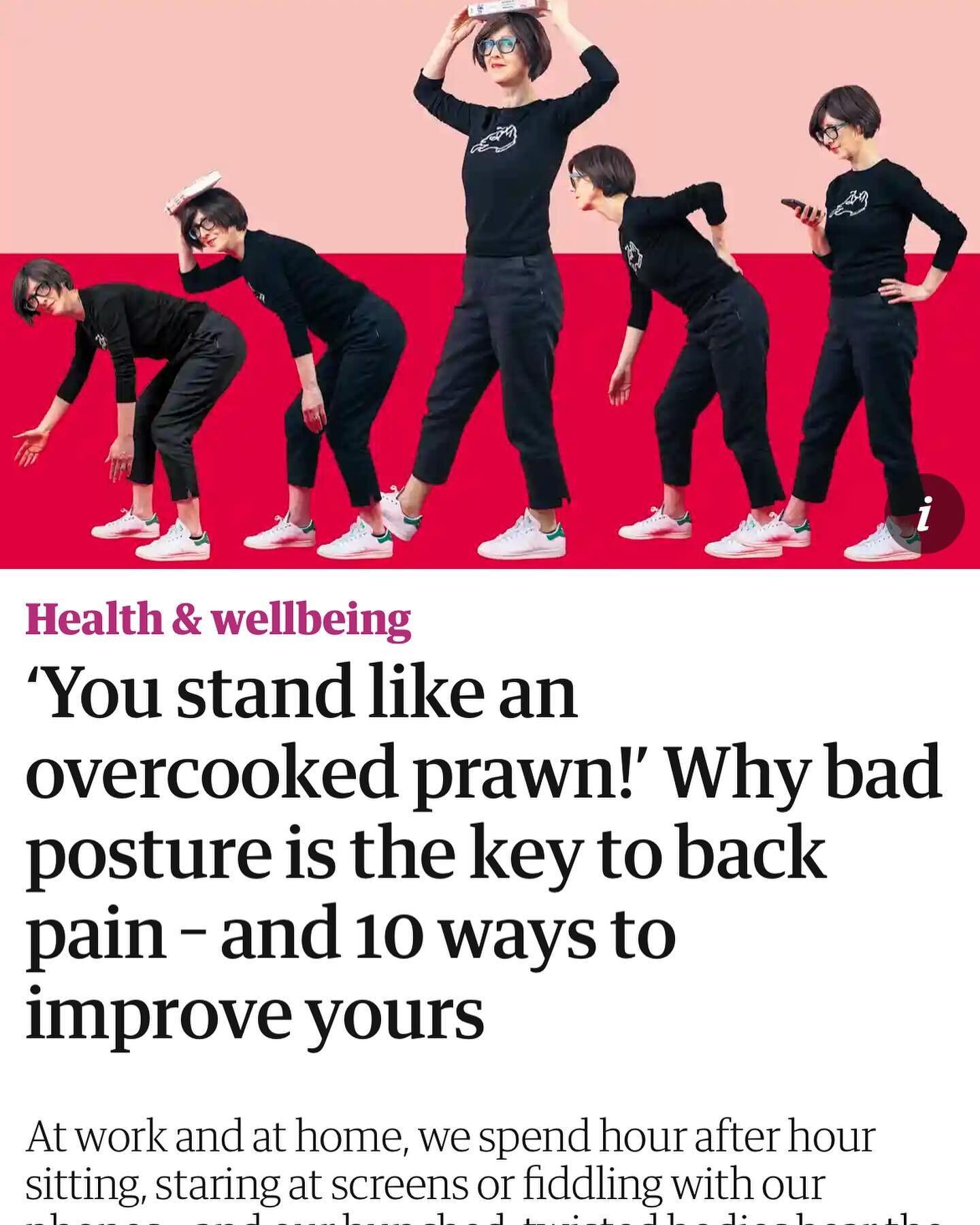 Very interesting article in @guardian today 👍🏻

Posture is crucial for maintaining a healthy spine and overall ease of movement.

Some food for thought in the article (excuse the pun 🦐) - lots of useful takeaways to help improve your posture. Link