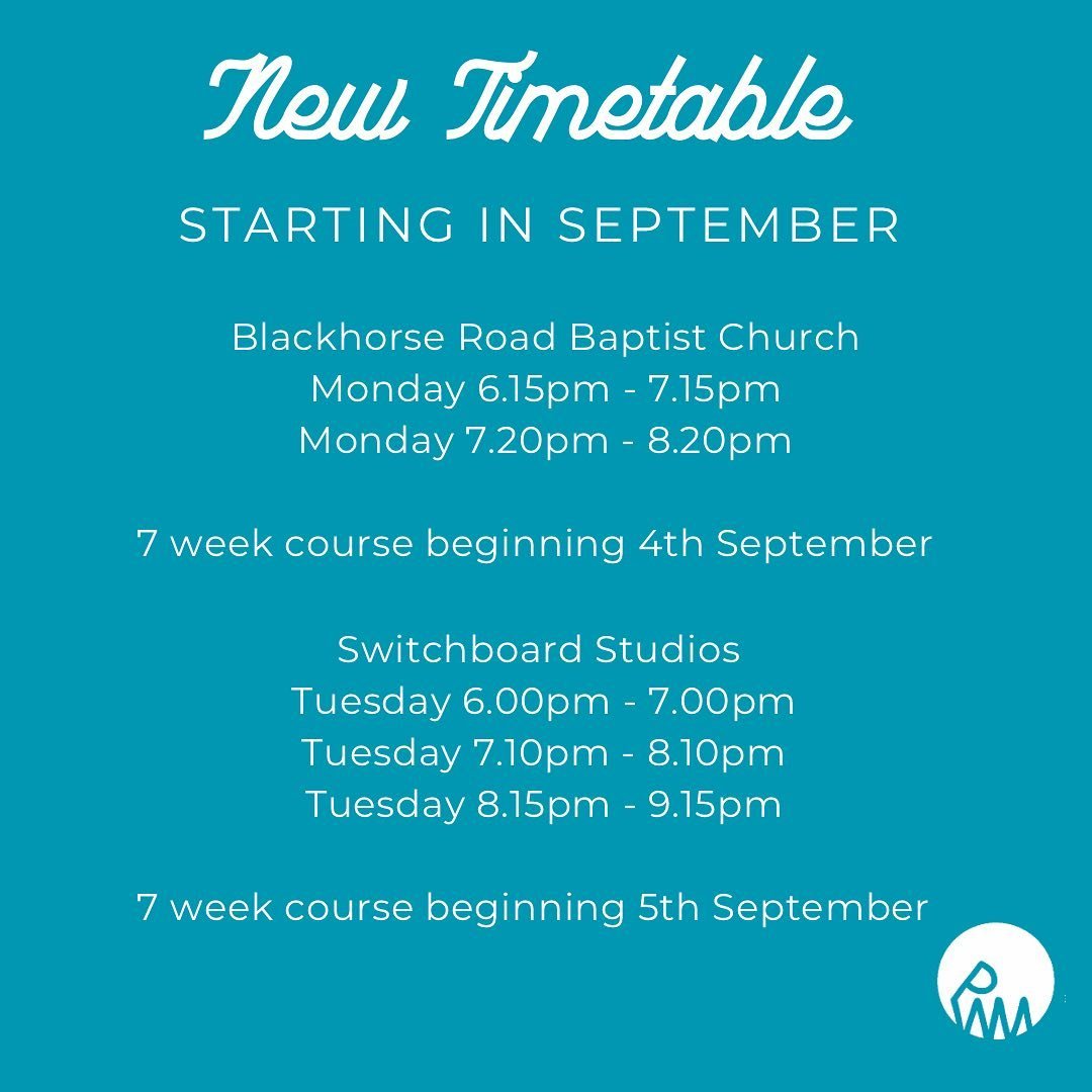 New courses coming in September.
 
Five classes across two venues. 

Everybody welcome and &lsquo;every body&rsquo; welcome.