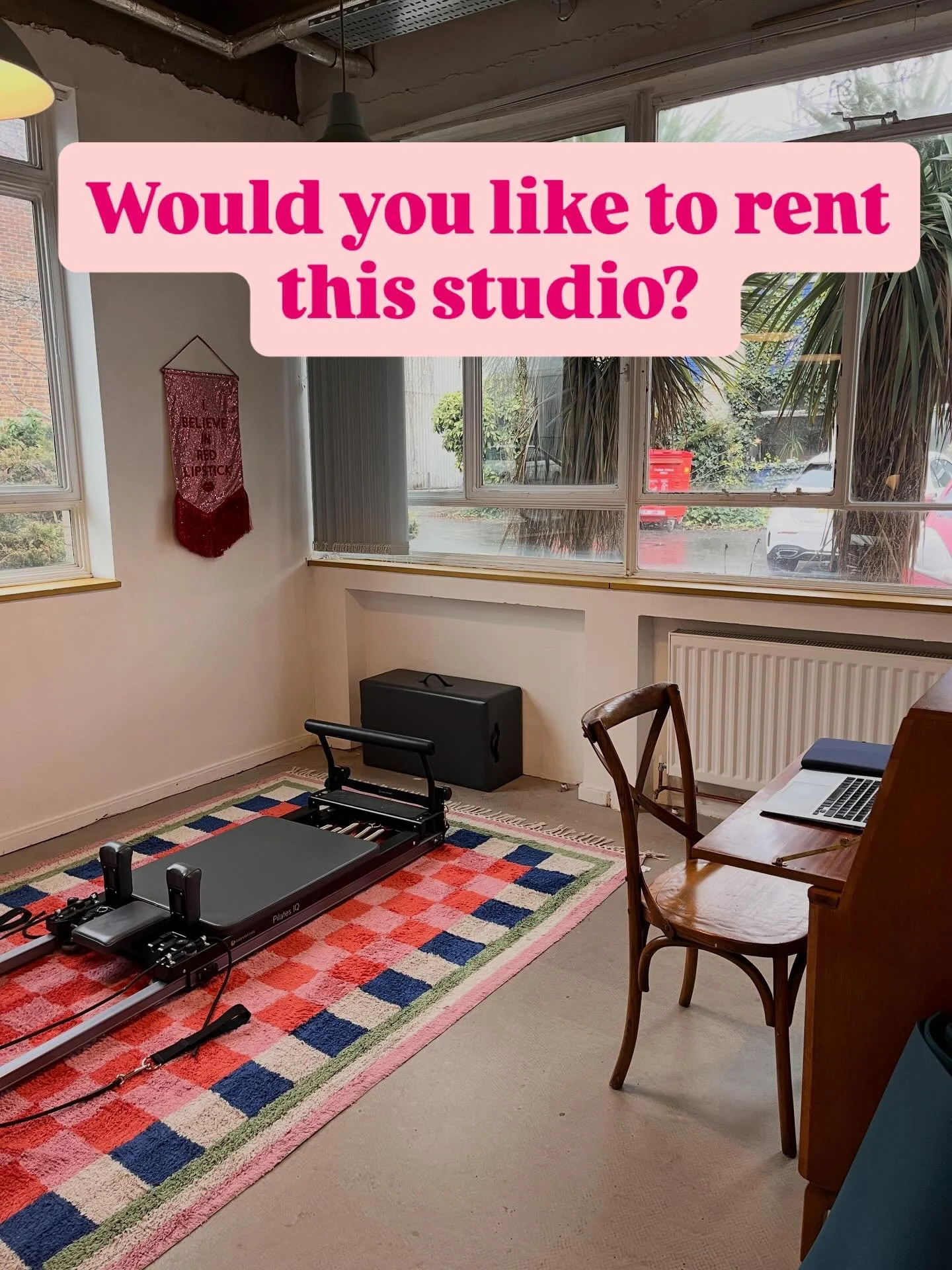 I have a lovely little studio in Blackhorse Road, Walthamstow, where I teach mat and Reformer Pilates. I don&rsquo;t use the space on weekends, evenings and some weekdays, so I am hoping to find a wonderful person who would like to share the space wi