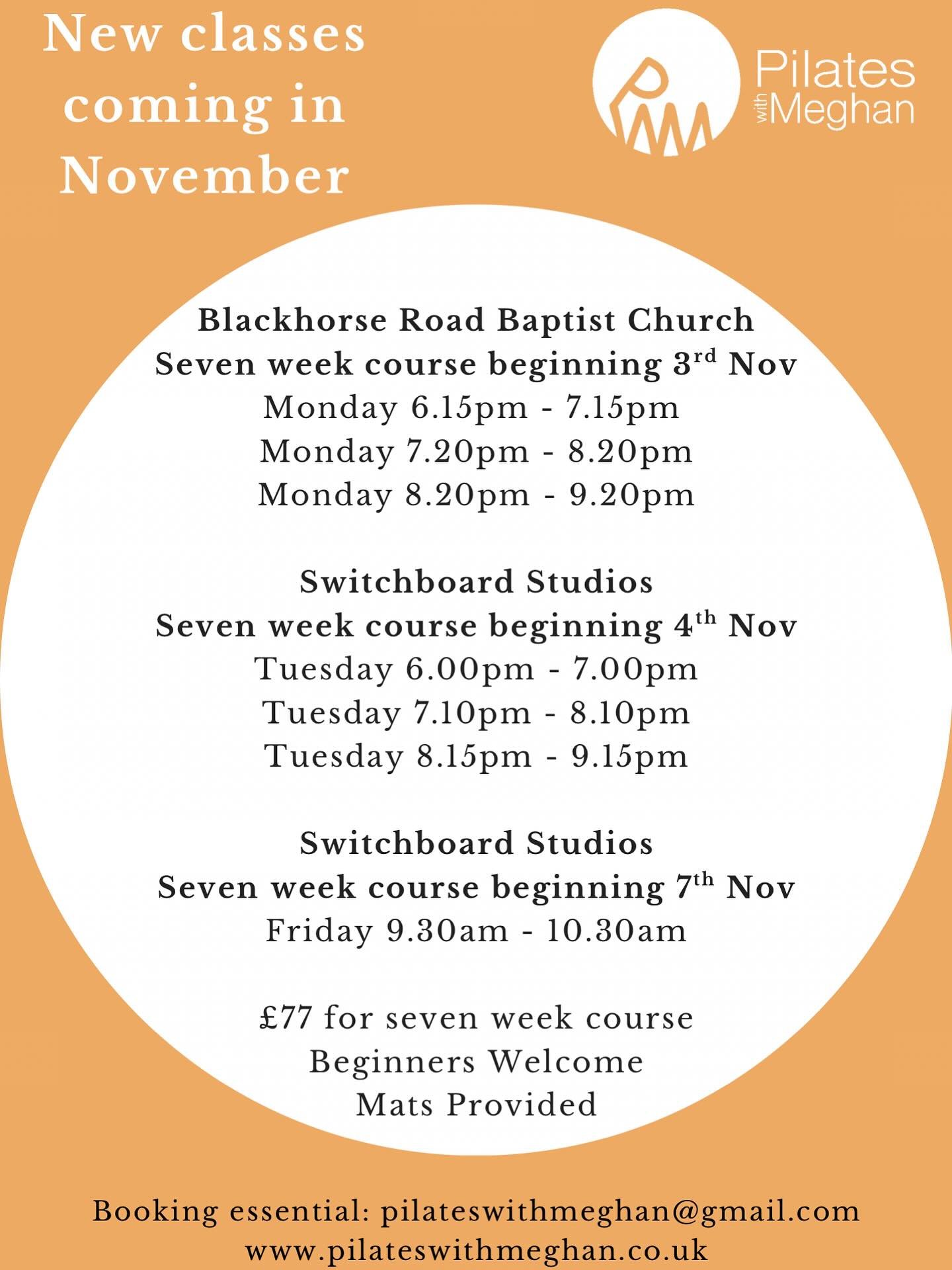 New courses coming in November.
 
Beginners welcome. Mats provided.

So something that your future self will thank you for!