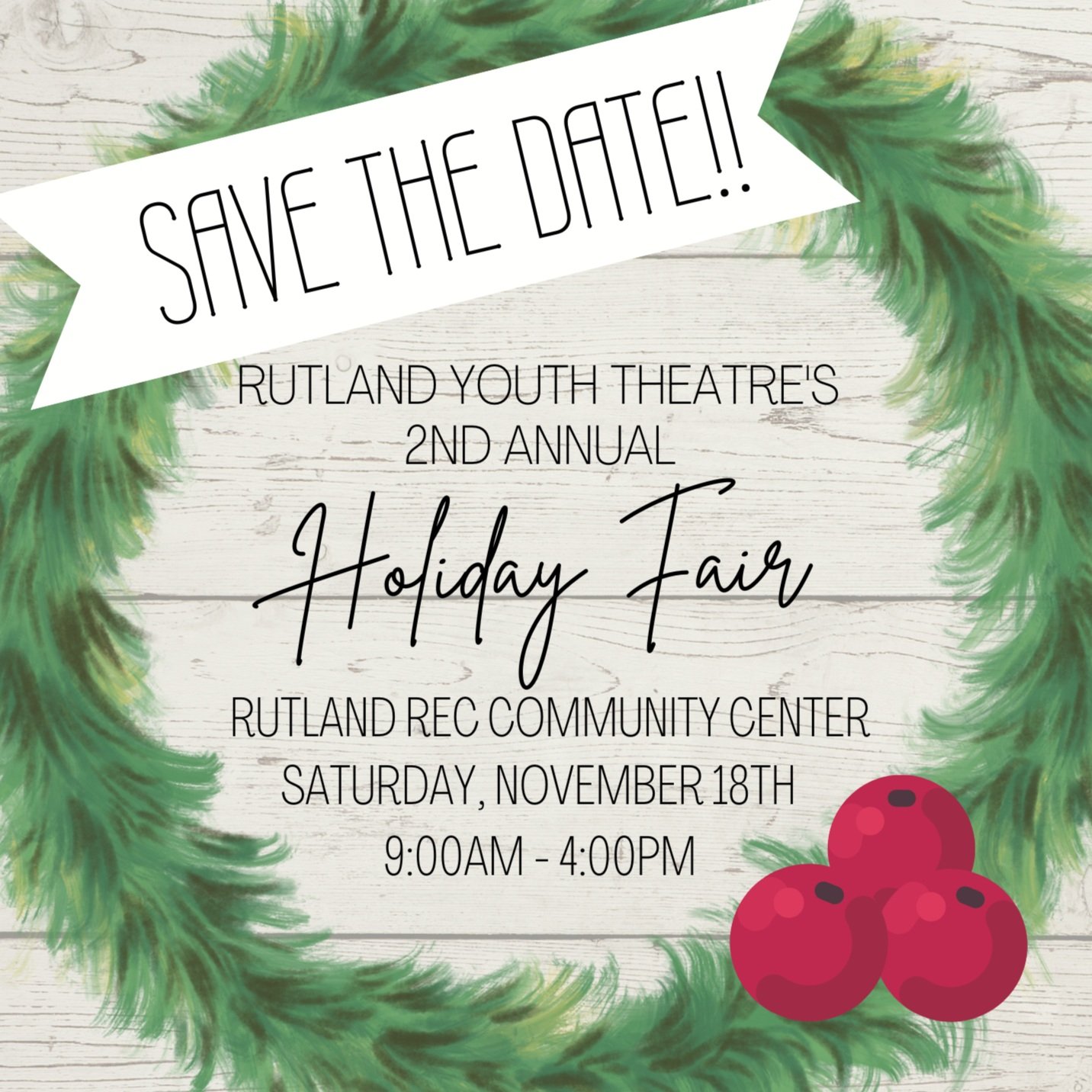 Rutland Youth Theatre Holiday Fair
