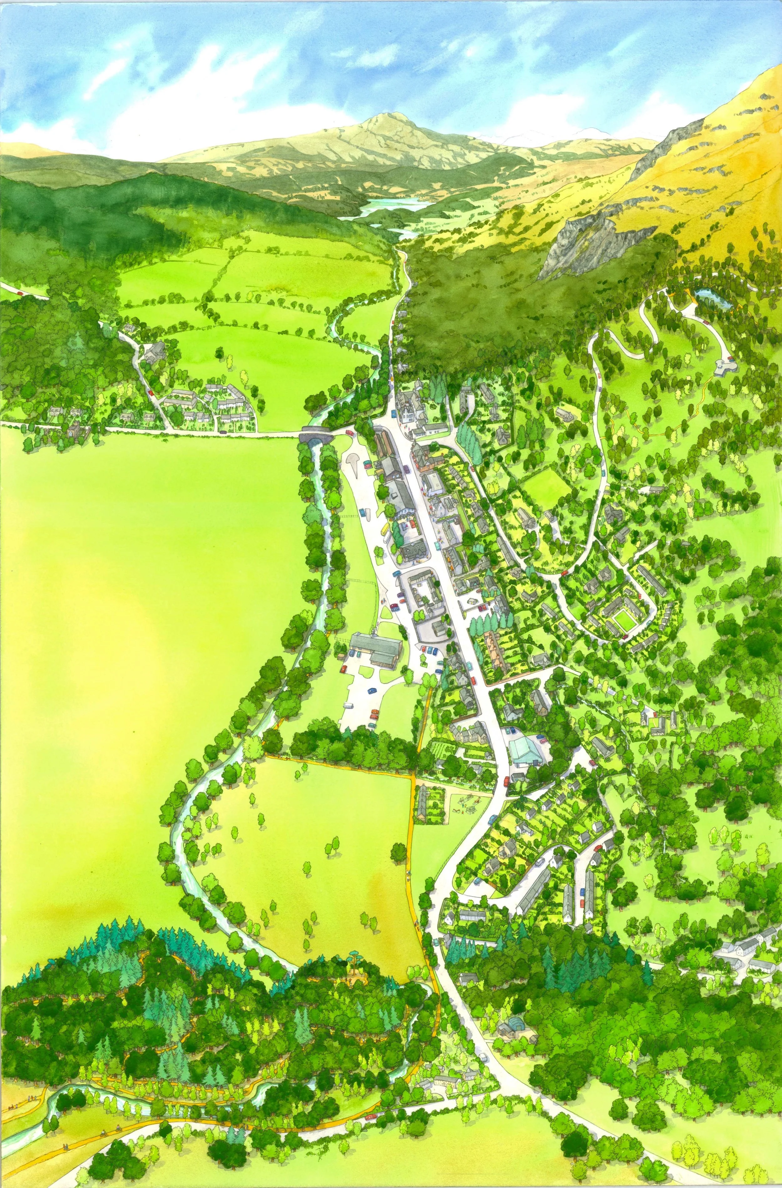 Aberfoyle map, Loch Lomond and Trossachs National Park.