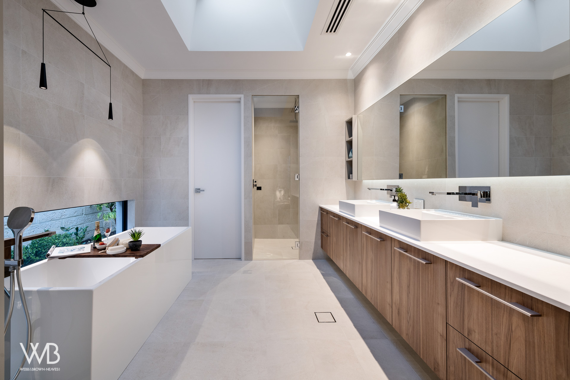  Bathroom designed by Jess O’Shea Designs for Webb and Brown-Neaves. Moda Display home. Made by The Maker Designer Kitchens. Dianella, Perth, Western Australia 