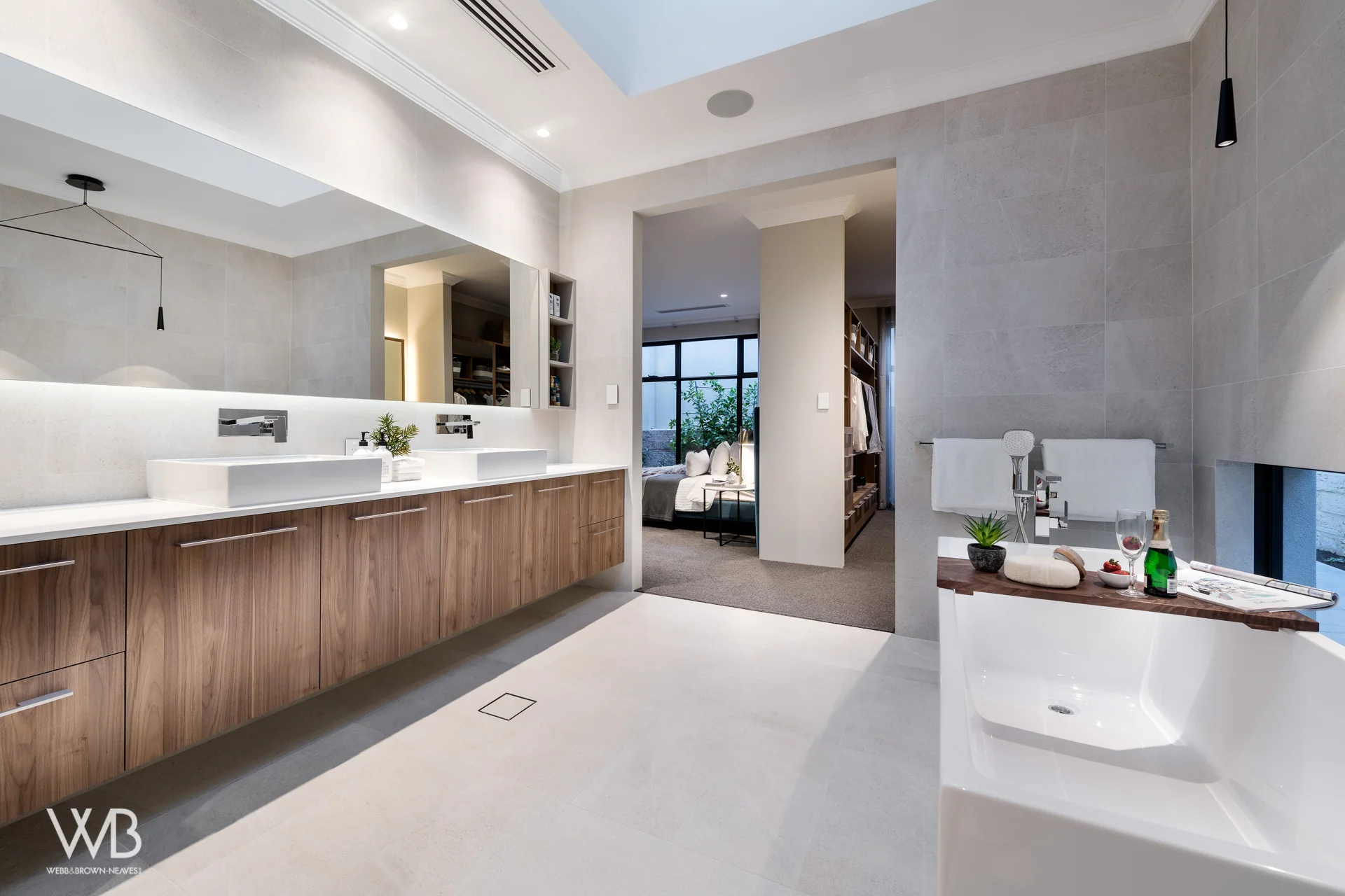 Bathroom designed by Jess O’Shea Designs for Webb and Brown-Neaves. Moda Display home. Made by The Maker Designer Kitchens. Dianella, Perth, Western Australia