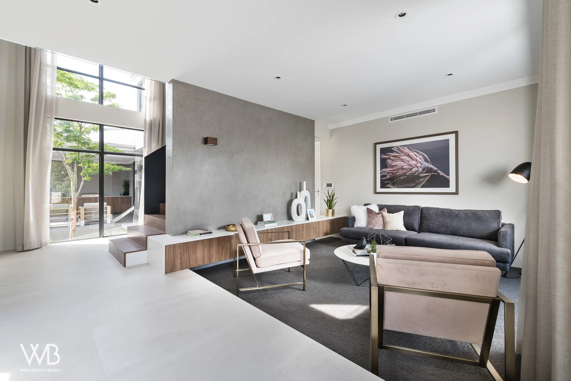 Furniture designed by Jess O’Shea Designs for Webb and Brown-Neaves. Moda Display home. Made by The Maker Designer Kitchens. Dianella, Perth, Western Australia