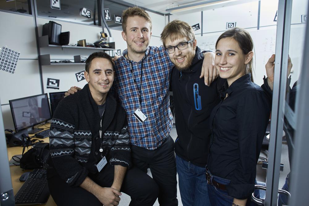 .... From left: Frederico Valente Almeida, Simen Andresen, Magnus Elden and Sarah Müller of Imerso. .. Fra venstre: Frederico Valente Almeida, Simen Andresen, Magnus Elden og Sarah Müller i Imerso. ....