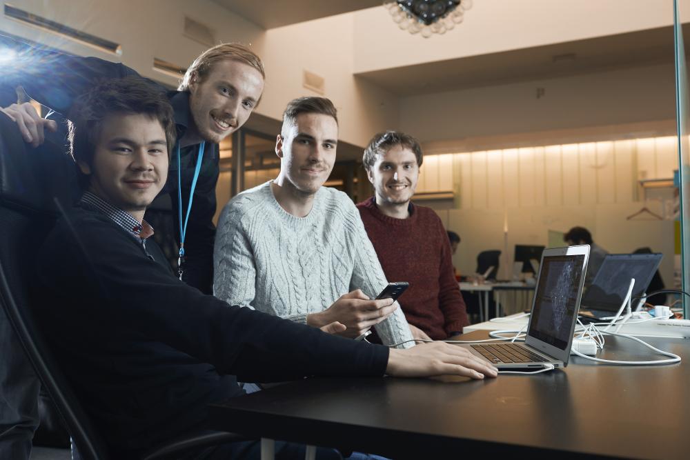 .... From left: August André Kvernmo, Ståle Zerener Haugnæss, Stig Zerener Haugnæss and Tor Egil Fusdahl of Gallereel. .. Fra venstre: August André Kvernmo, Ståle Zerener Haugnæss, Stig Zerener Haugnæss og Tor Egil Fusdahl av Gallereel. ....