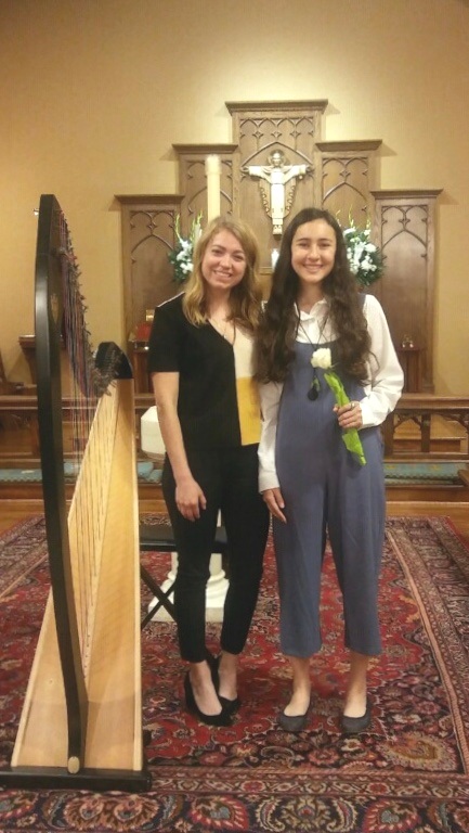  Stephanie with 8th grade harp student, Nora 