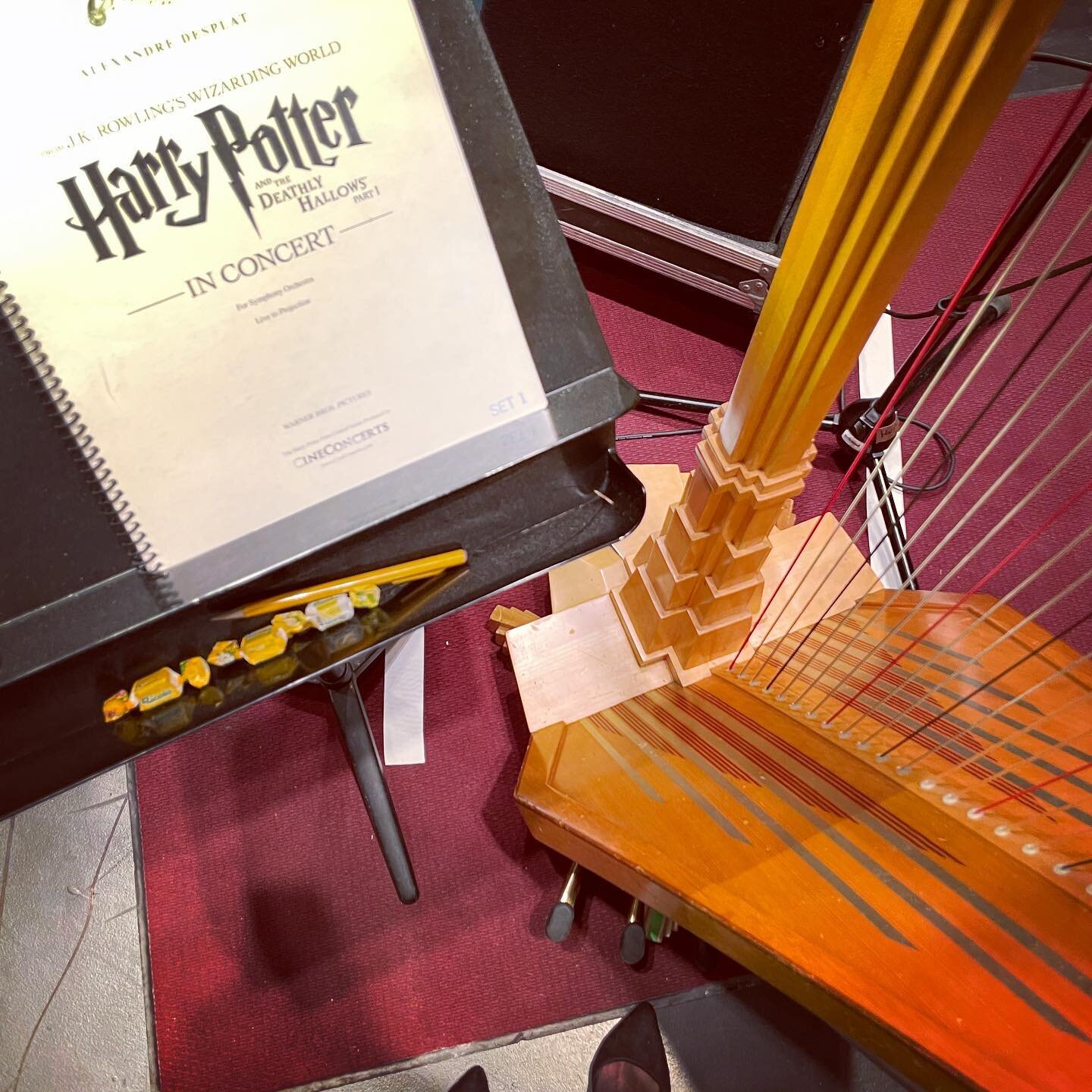 New hall, new harp, new film. Loved joining @housymphony for Harry Potter and the Deathly Hallows Part 1, even if (🚨spoiler alert🚨) it meant hearing Dobby die three times in a row 😥