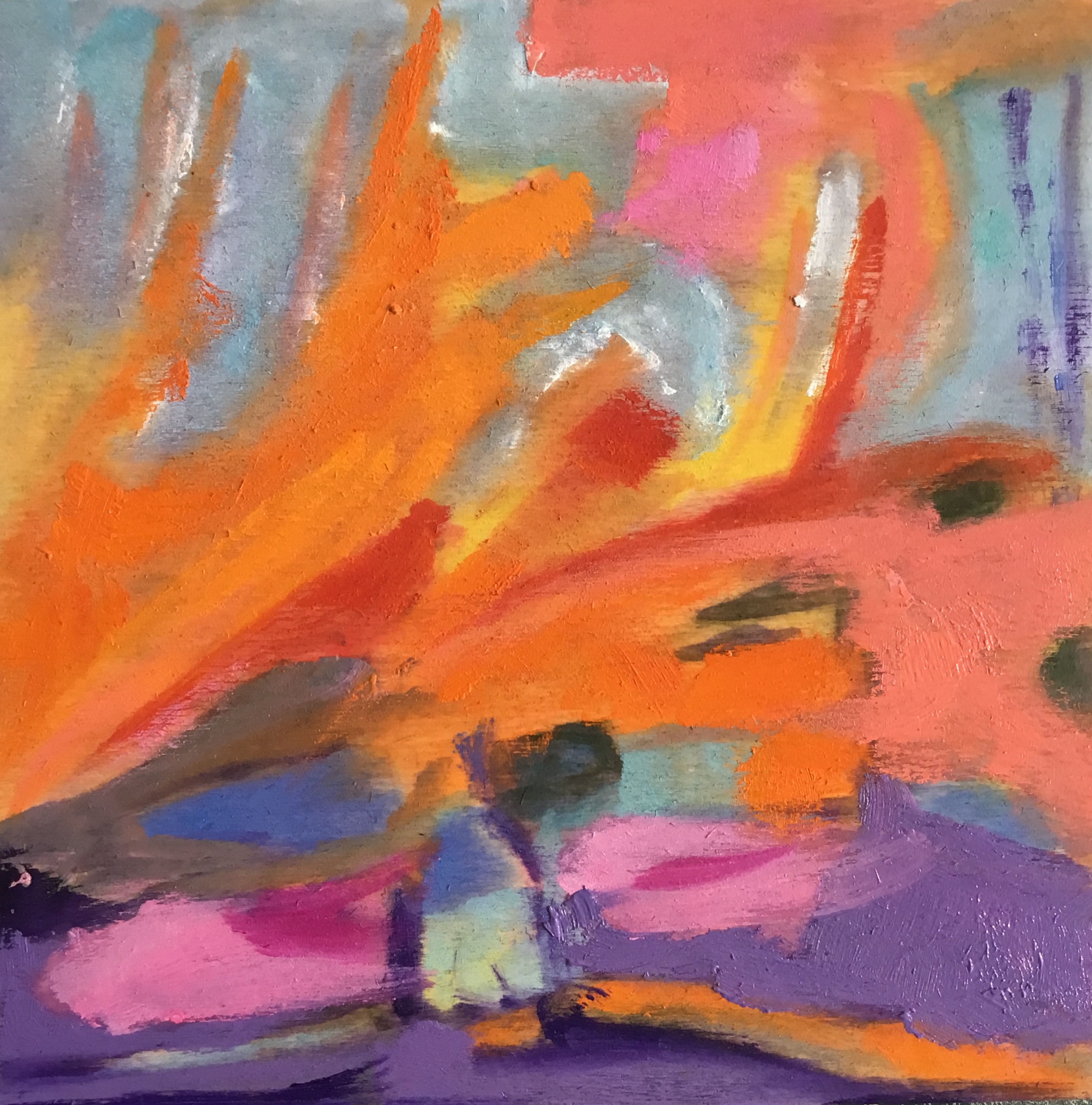 "CAD & MAGENTA" - Oil on Birch 8"x 8"