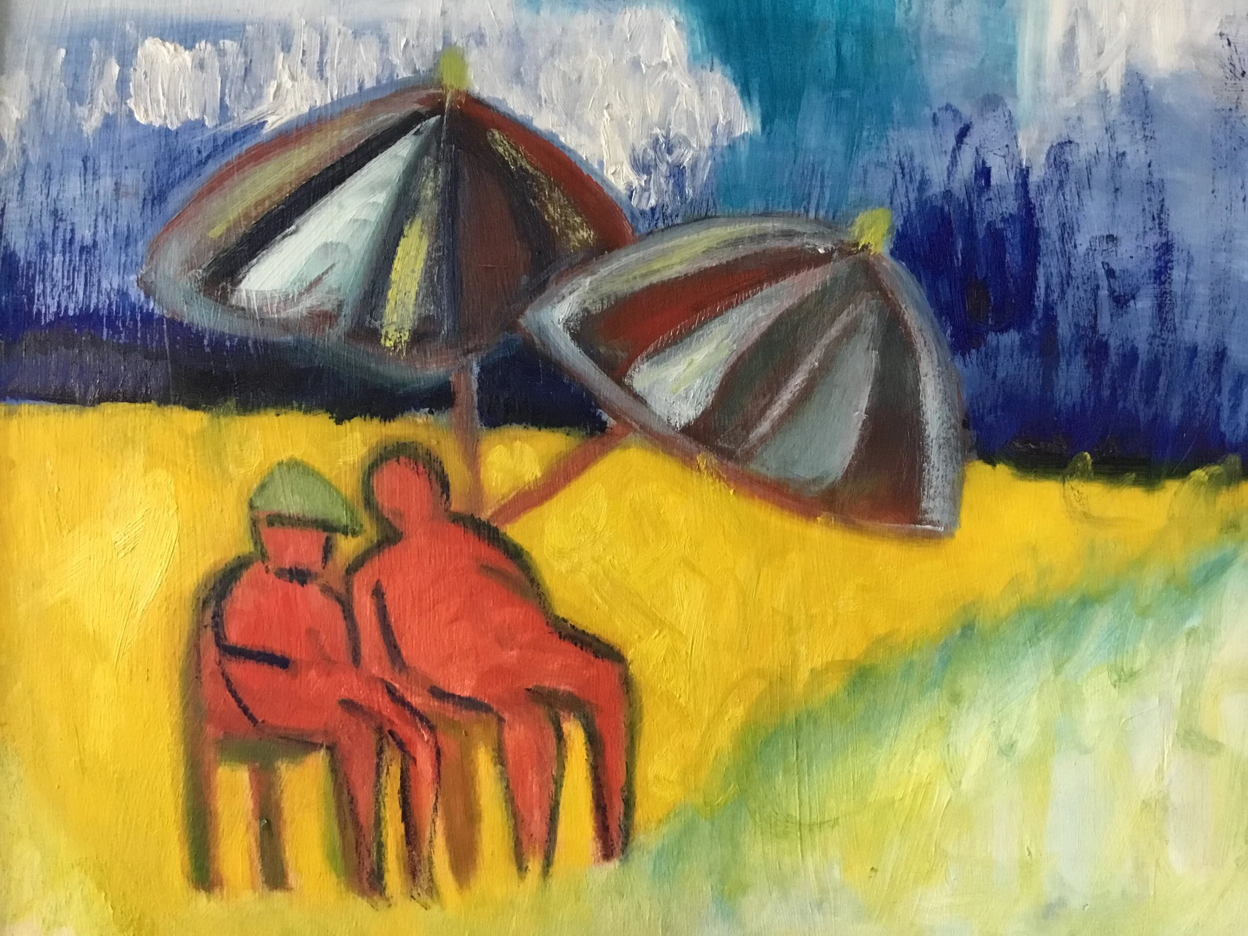 "Beached", oil on board, 22" x 26"