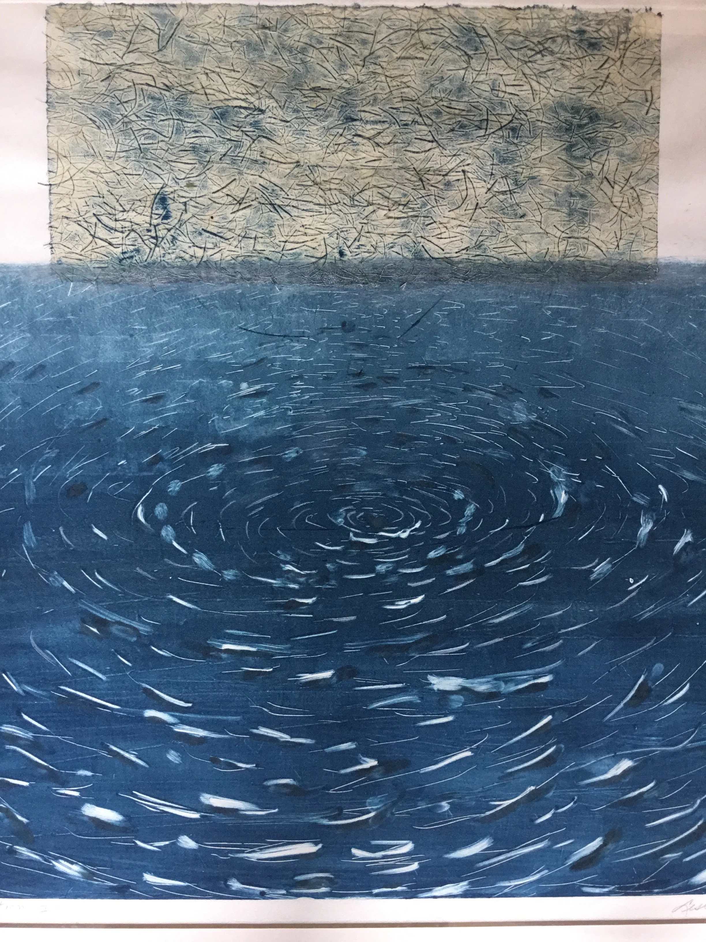 "Ocean Meditation I" (close up) 30"h x 24" w incl mat & frame $700