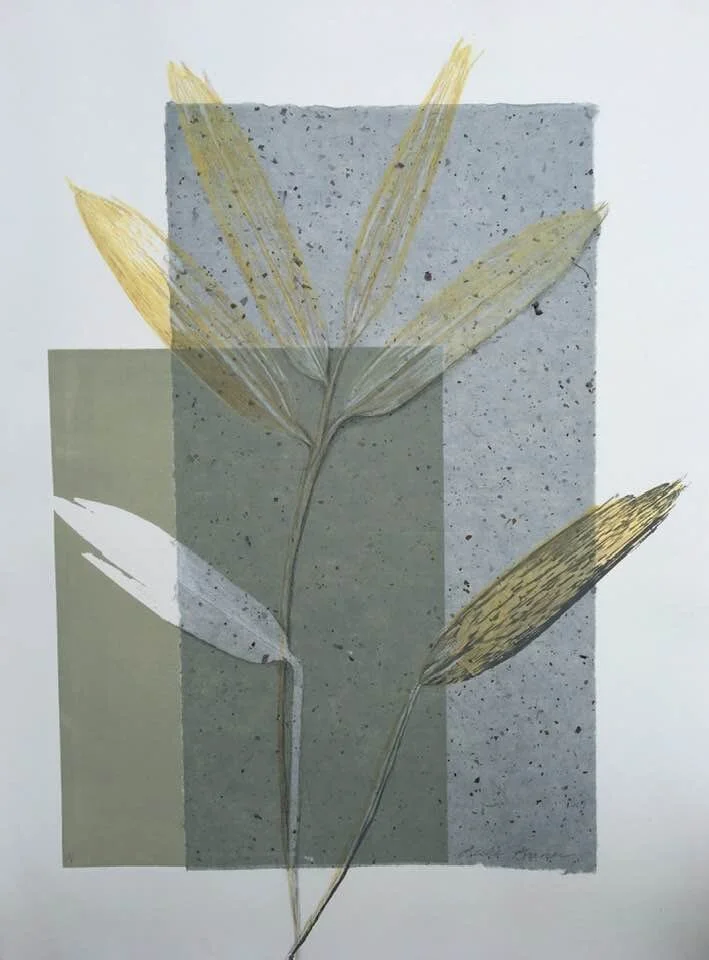 "Bamboo Haiku" , monoprint,  16" w x 22"h $650