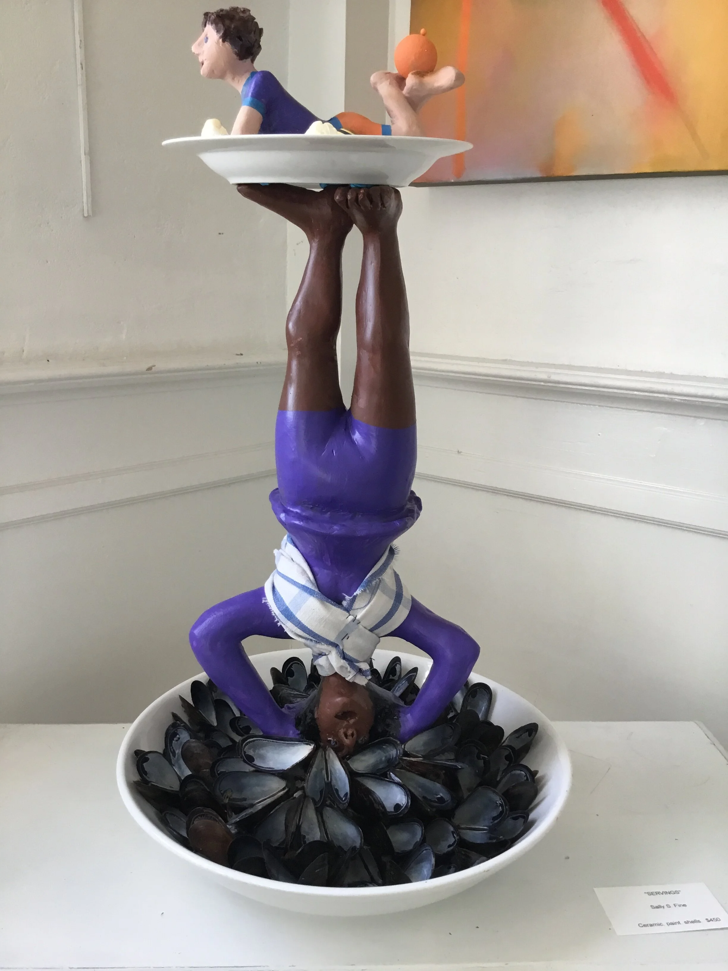 'SERVINGS", ceramic, paint, shells, 24"h x 16"d, $450