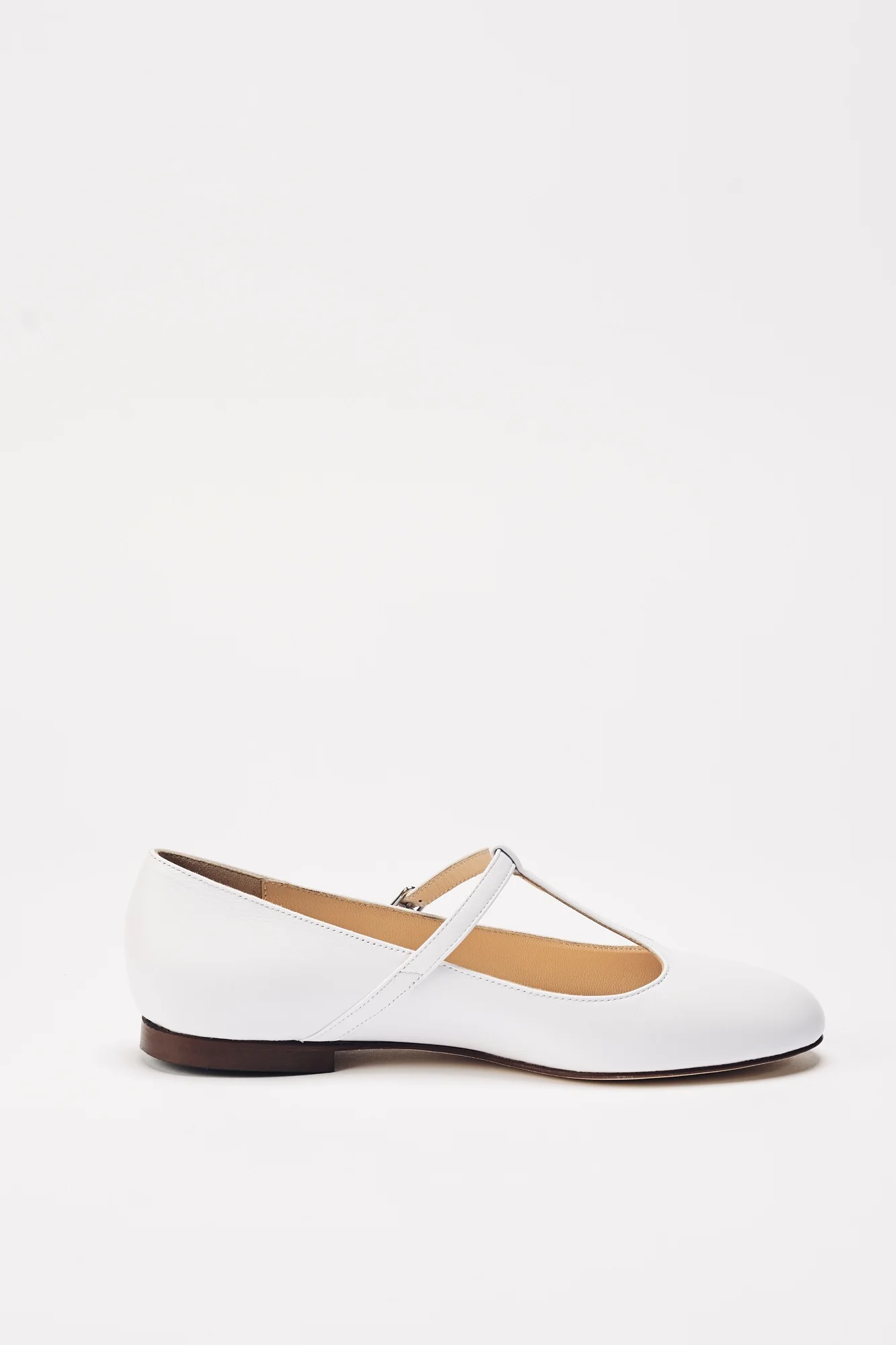 La Babette scarpe ballerine T-Bar pelle bianca Made in Italy