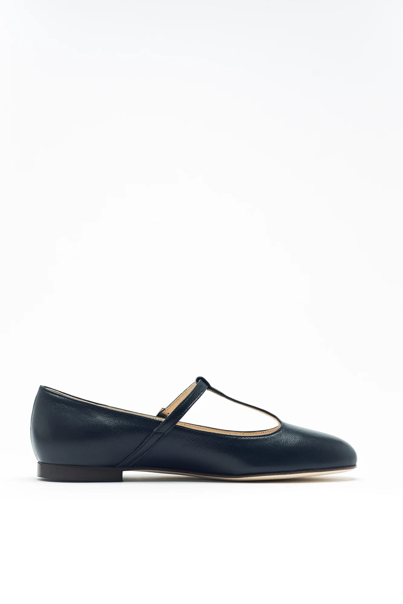 La Babette ballerine T-Bar pelle blu Made in Italy