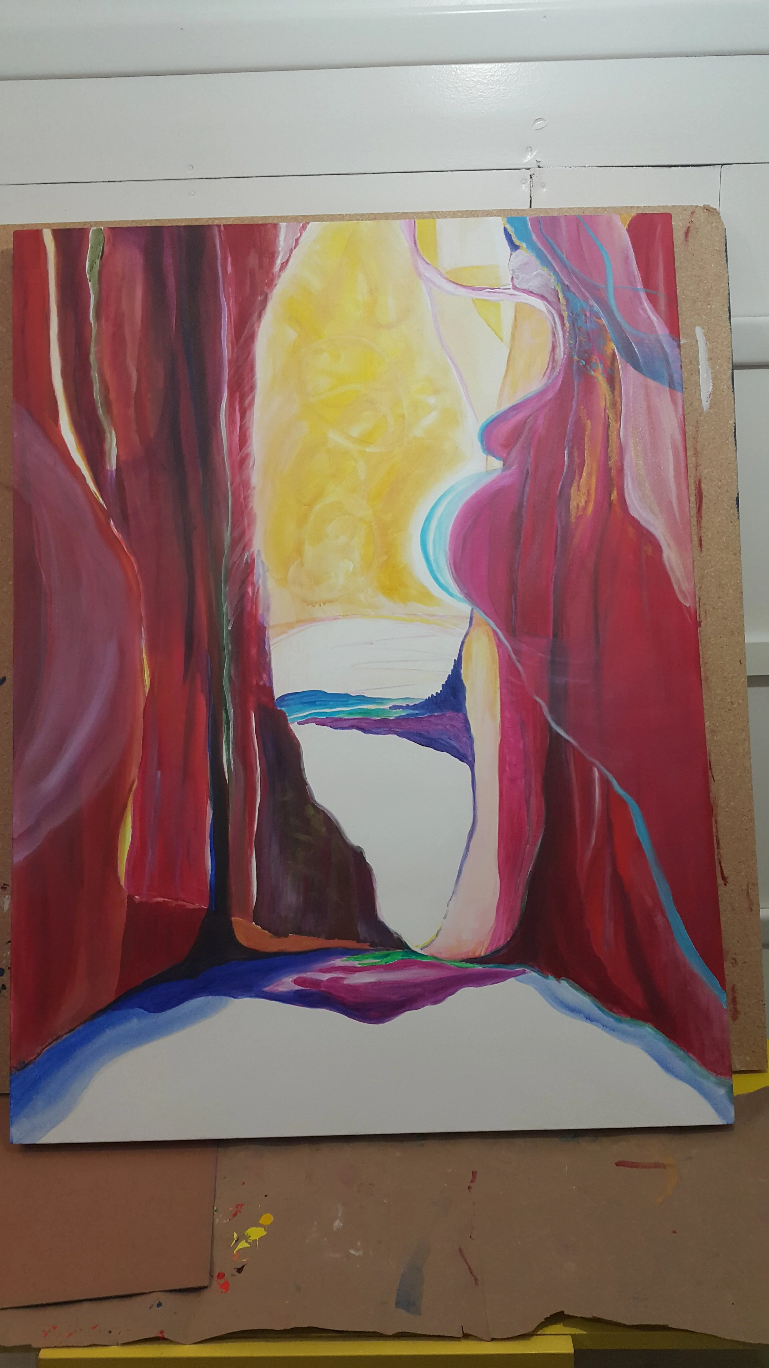 Added more blue! I love the little reflection inversion that's happening on the land and horizon.