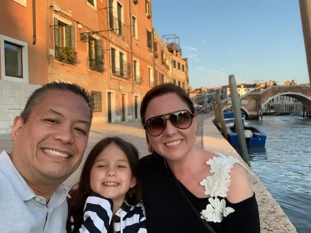 Photo provided by Ronnie Puzon. // This picture is of Ronnie with his wife Malinda and his daughter Serena in Venice.