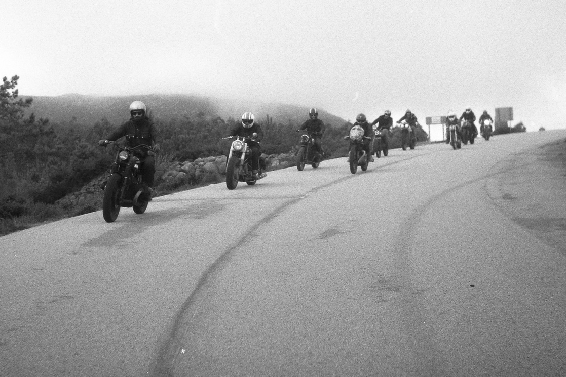 An image of a group of motorcycles taken from the Greasy Hands Preachers documentary.