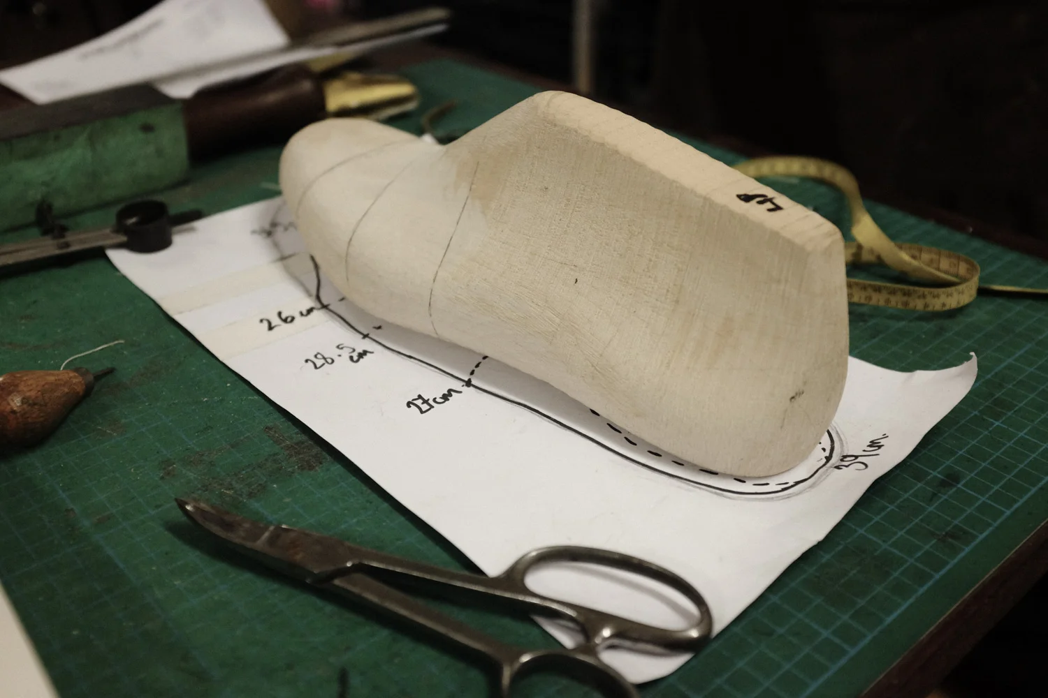 Bootmaker Felix Jouanneau in his Workshop.